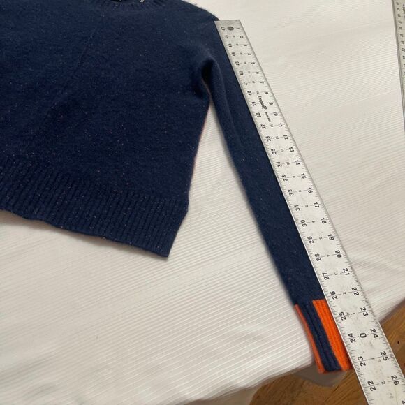 Pure Amici 100% Cashmere Blue Colorblock Sweater Size Small - Picture 3 of 7